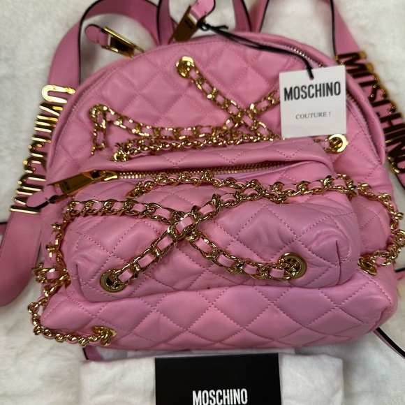 Moschino Pink Quilted Women's back Bag-with dust bag - Picture 2 of 16